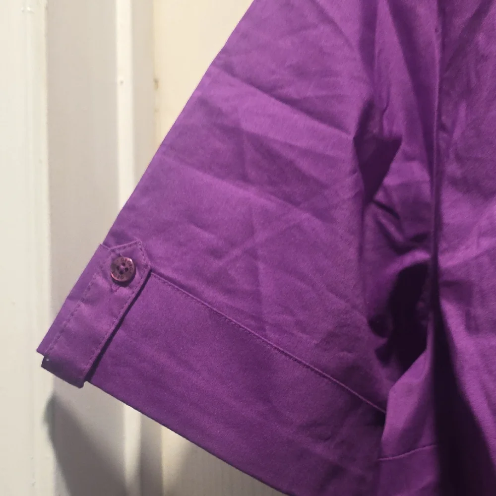 George Purple Short-Sleeve Button-Down Shirt - Picture 3 of 4
